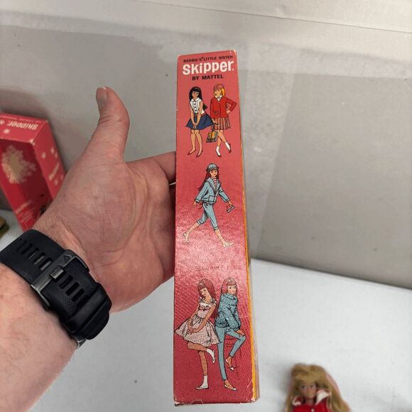 1964 Mattel Bendable Leg Blonde Skipper Original Box #1030 Red Outfit Black Boot - Picture 10 of 16